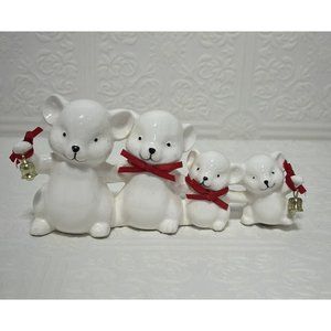 Vintage 1986 Applause White Ceramic Animal On Parade Mice Bears